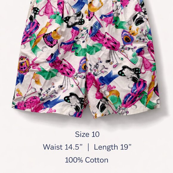 TAIL Women’s Golf Shorts Size 10 Multicolor Golf Print Casual Resort Shorts - Picture 2 of 10